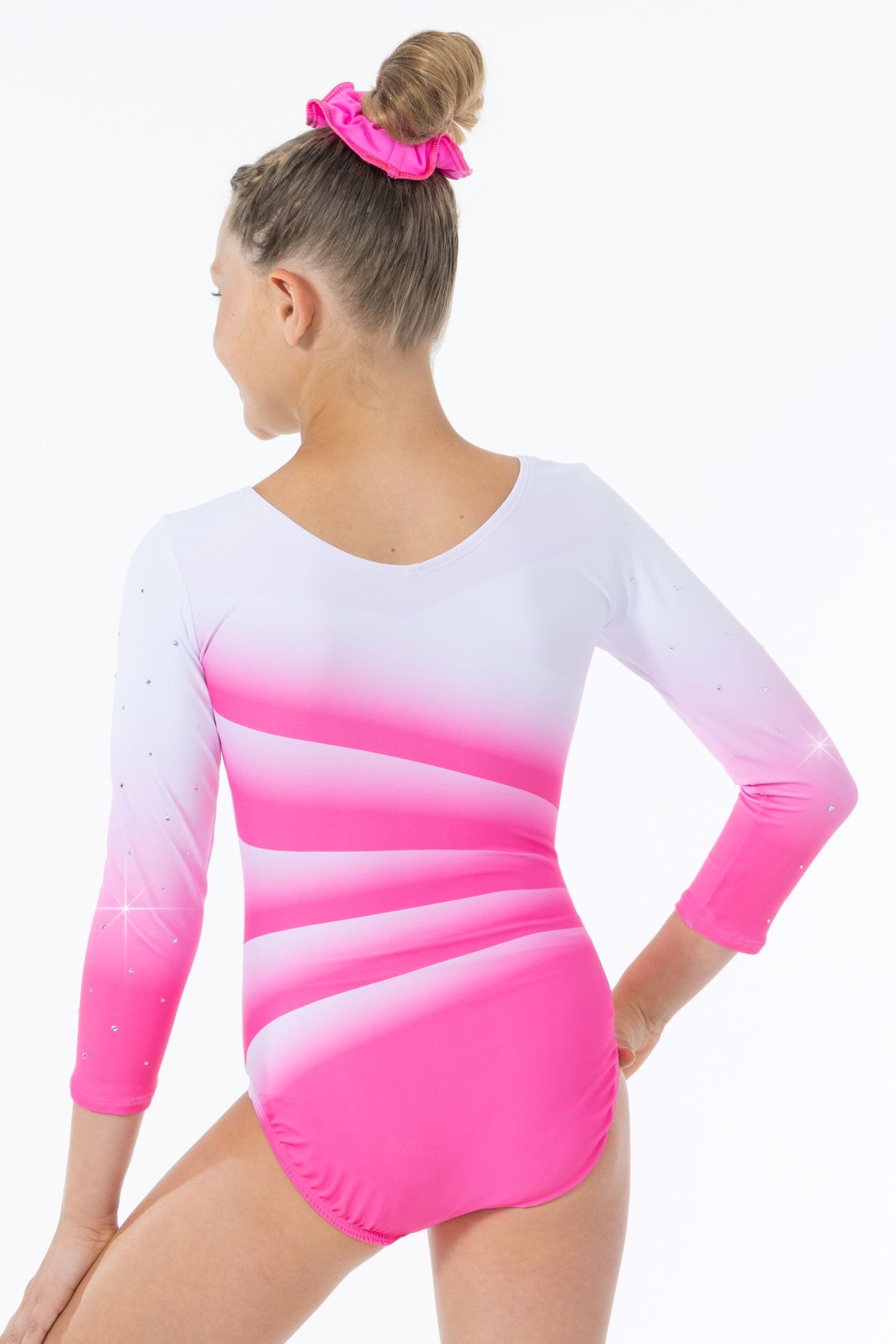 Custom Quick Ship Divine Diagonal Leotard Three Quarter Sleeve