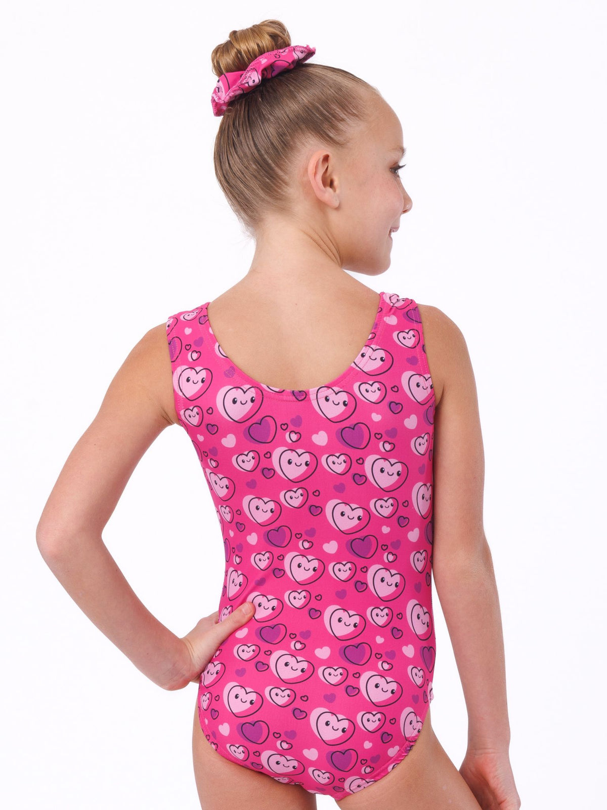 Valentines Day Gymnastics. Hearts leotard tank Gymnastics apparel for valentines day.