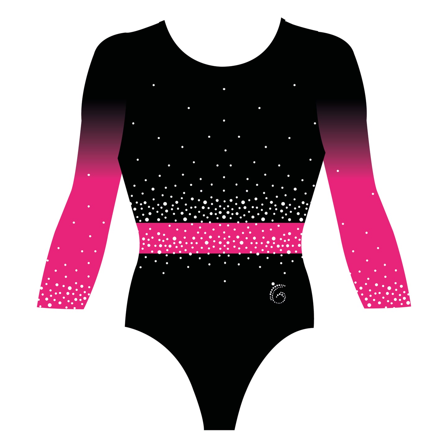 Custom Quick Ship Belted Brilliance Leotard Three Quarter Sleeve