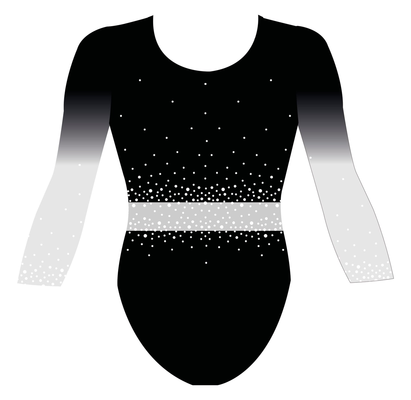 Custom Quick Ship Belted Brilliance Leotard Three Quarter Sleeve