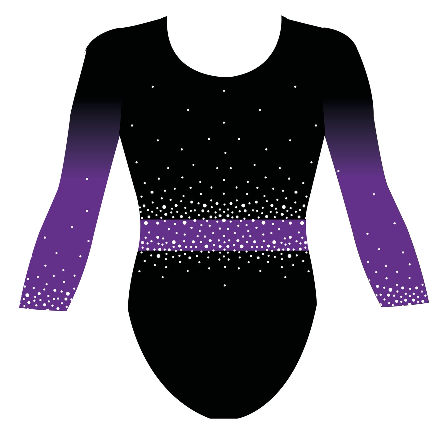 Custom Quick Ship Belted Brilliance Leotard Three Quarter Sleeve