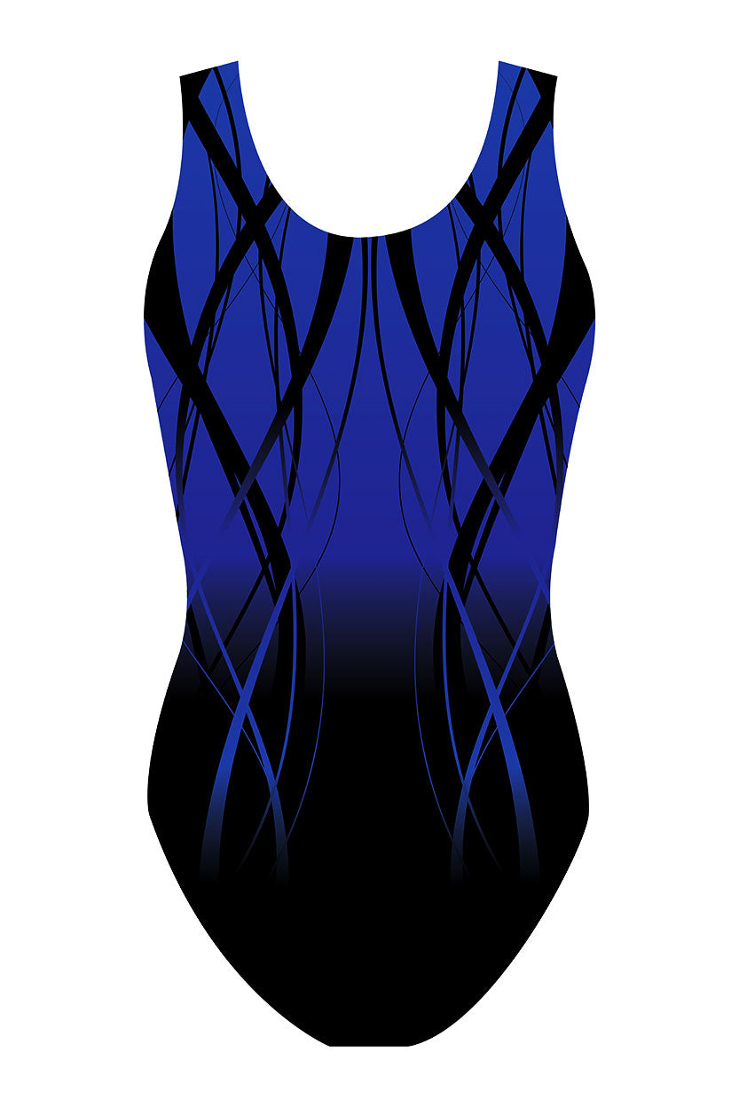 Custom Quick Ship Cascading Lines Sleeveless Leotard