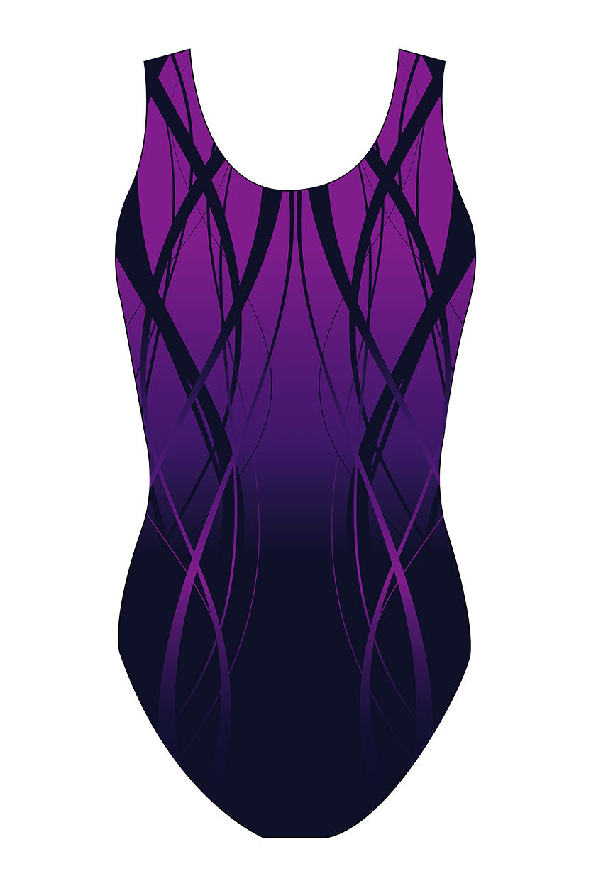 Custom Quick Ship Cascading Lines Sleeveless Leotard