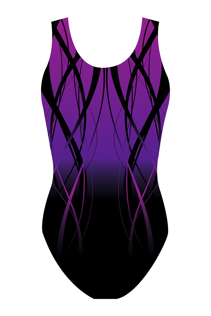 Custom Quick Ship Cascading Lines Sleeveless Leotard