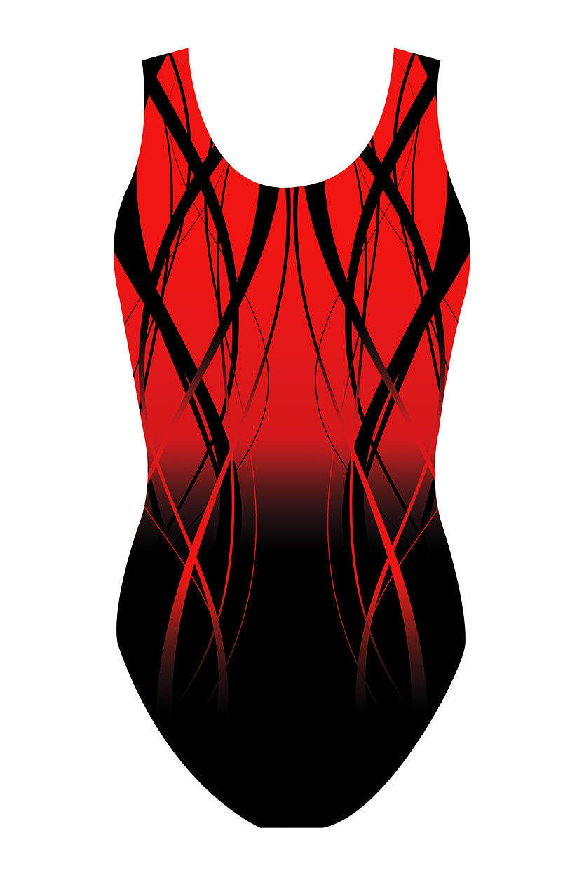 Custom Quick Ship Cascading Lines Sleeveless Leotard