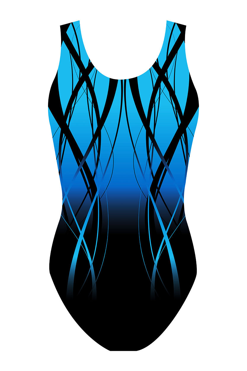 Custom Quick Ship Cascading Lines Sleeveless Leotard