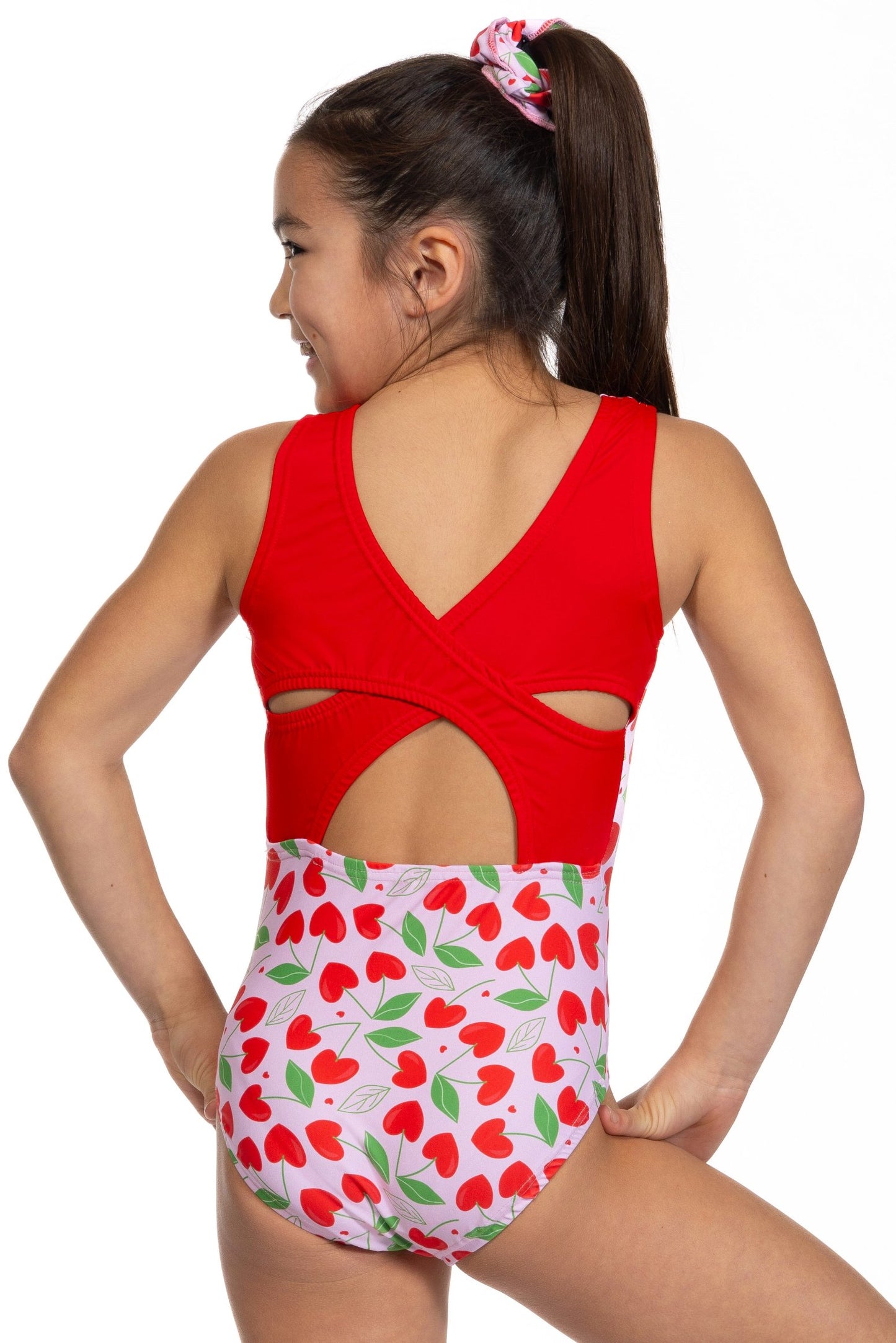 Cherry Love Criss Cross Back Leotard