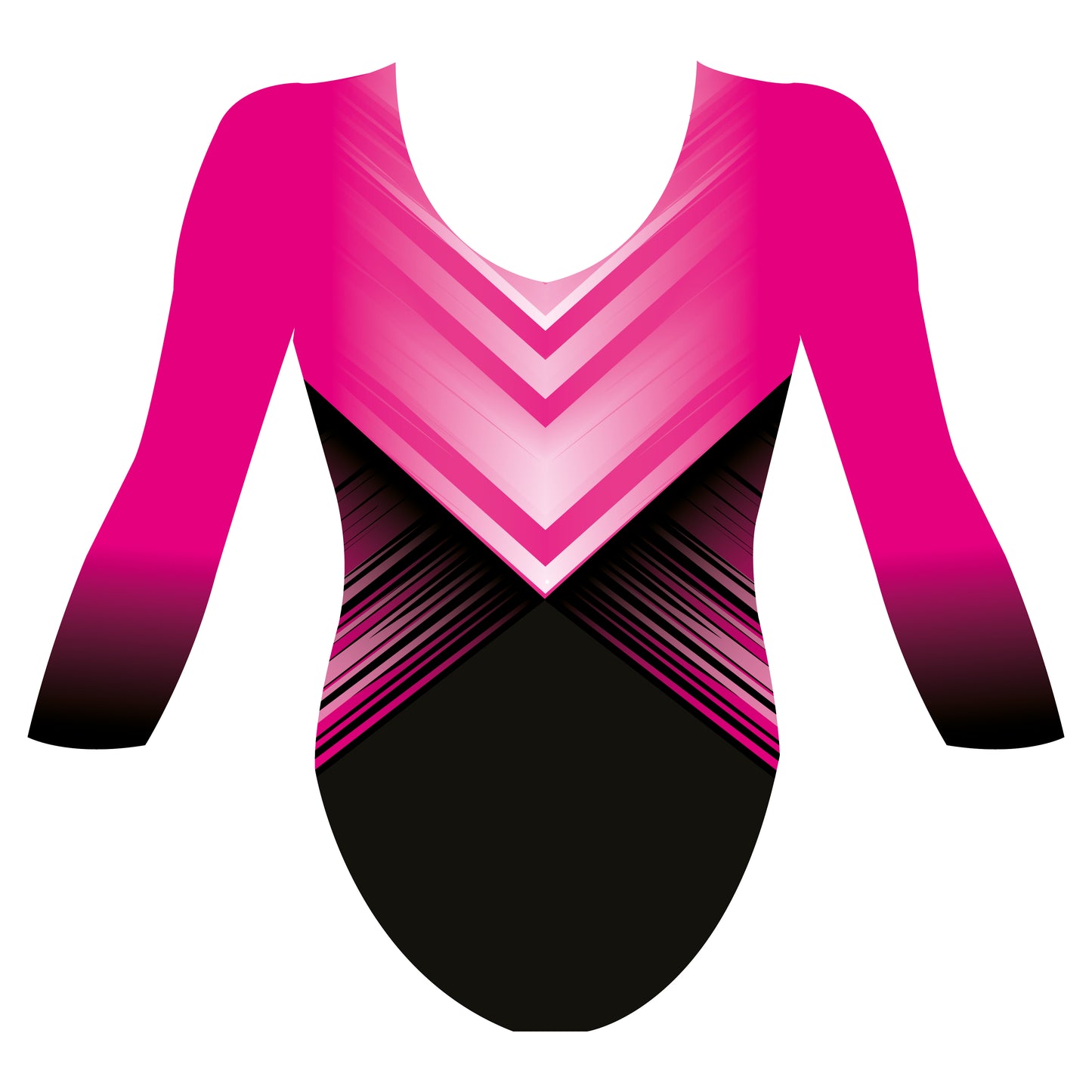 Custom Quick Ship Amazing Lines Leotard Three Quarter Sleeve