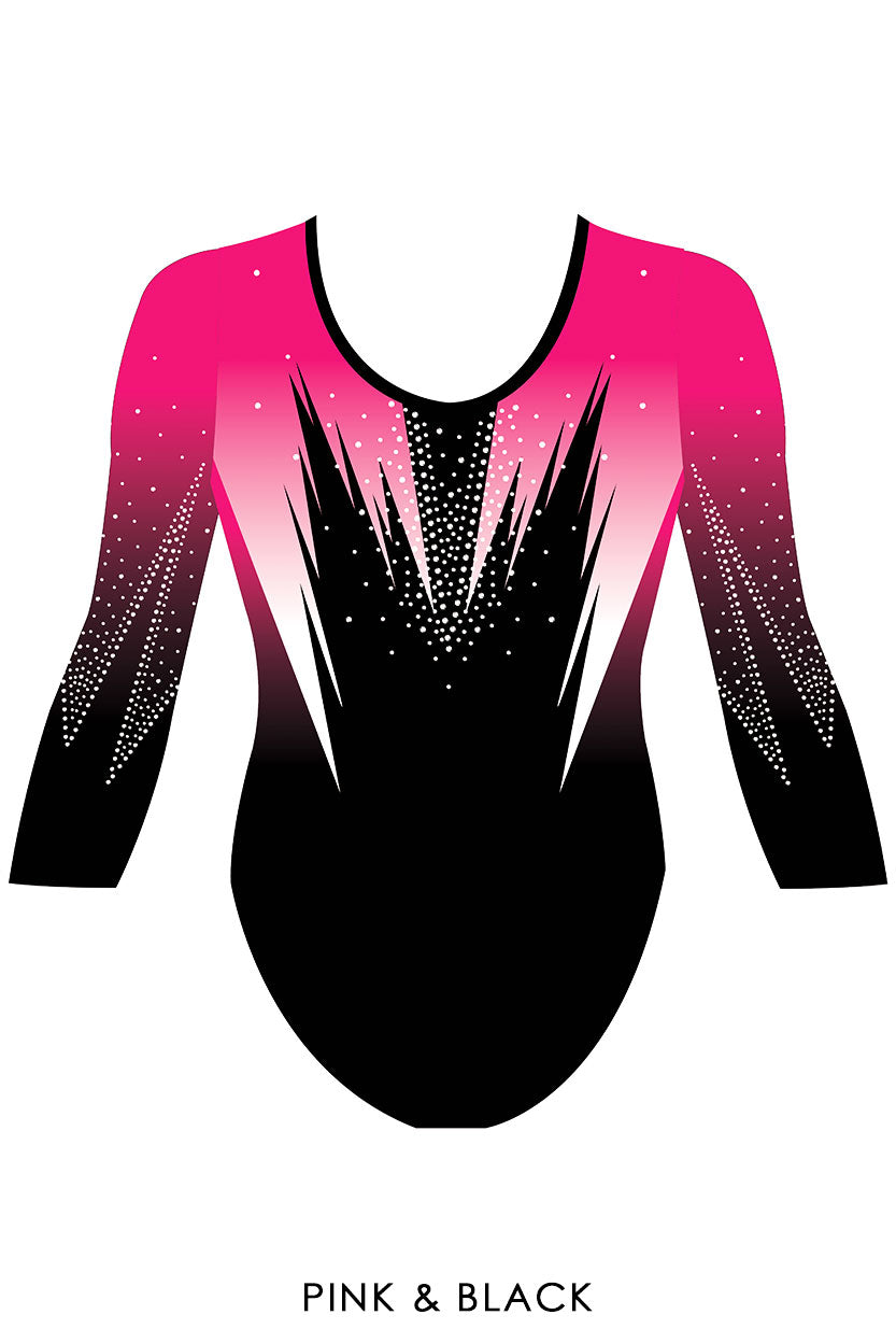 Custom Quick Ship Edgy Leotard in 3/4 or Long Sleeves