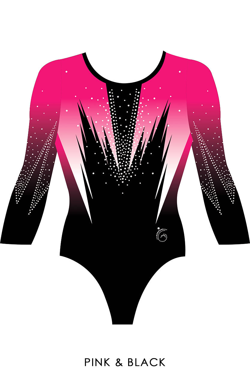 Custom Quick Ship Edgy Leotard in 3/4 or Long Sleeves