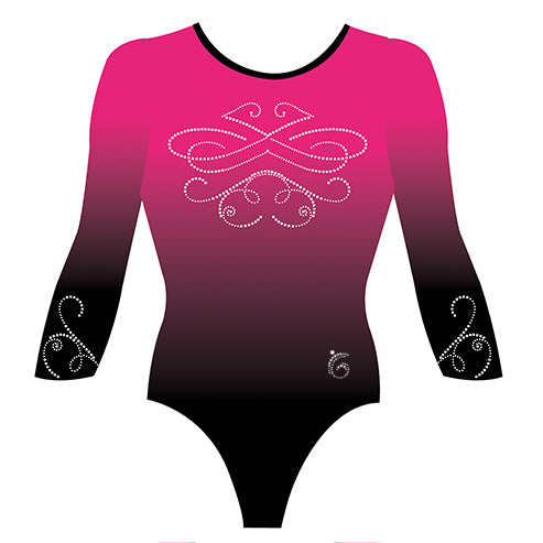 Custom Quick Ship Ombre Swirl Leotard Long Sleeve