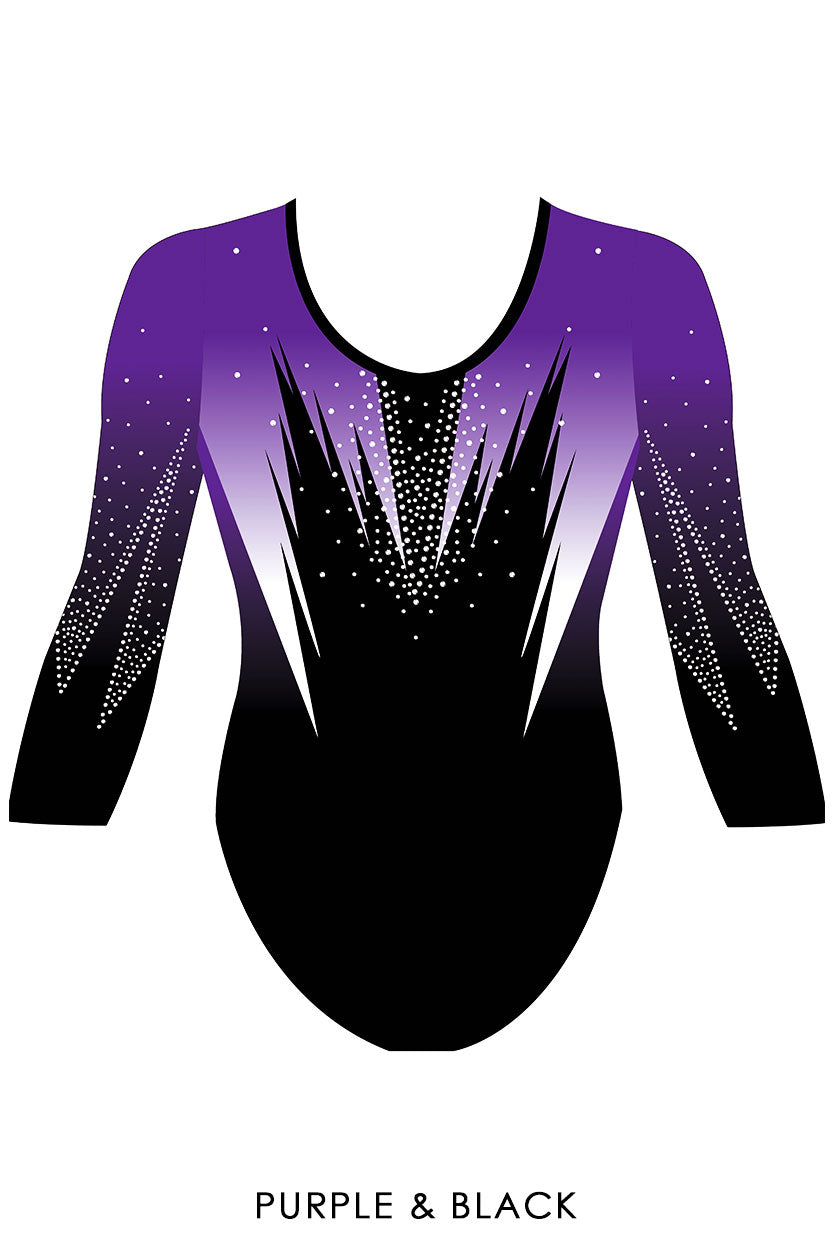 Custom Quick Ship Edgy Leotard in 3/4 or Long Sleeves
