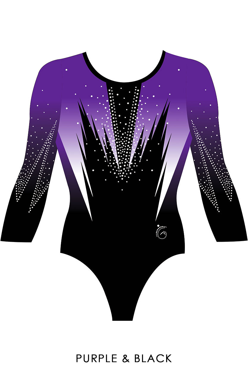 Custom Quick Ship Edgy Leotard in 3/4 or Long Sleeves