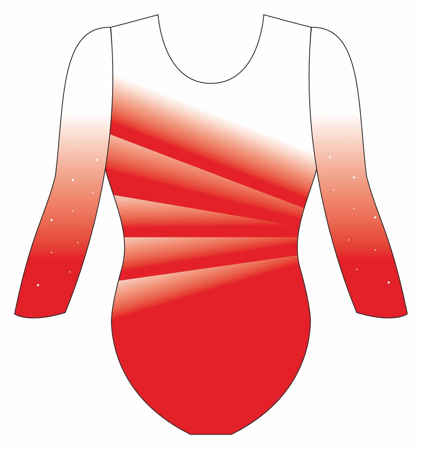 Custom Quick Ship Divine Diagonal Leotard Three Quarter Sleeve