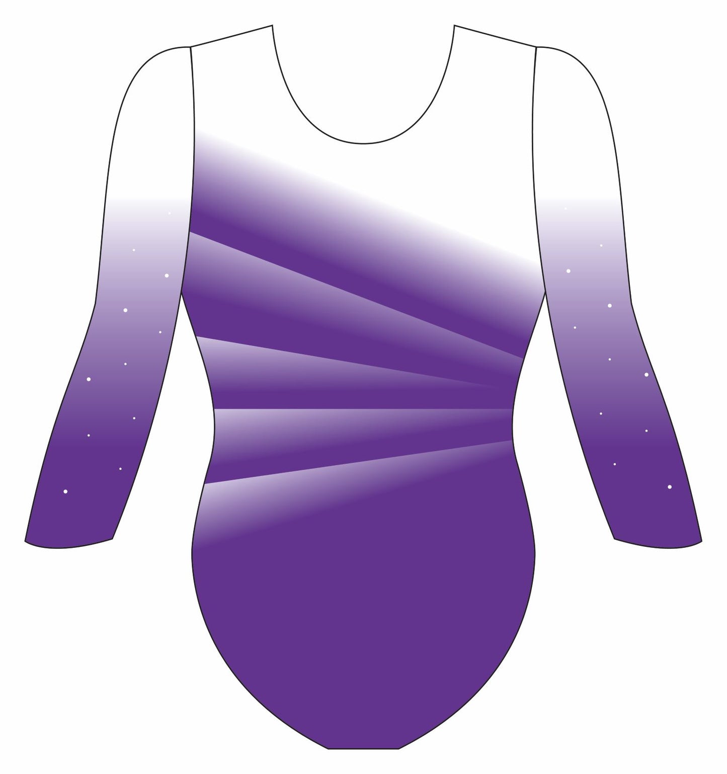 Custom Quick Ship Divine Diagonal Leotard Three Quarter Sleeve