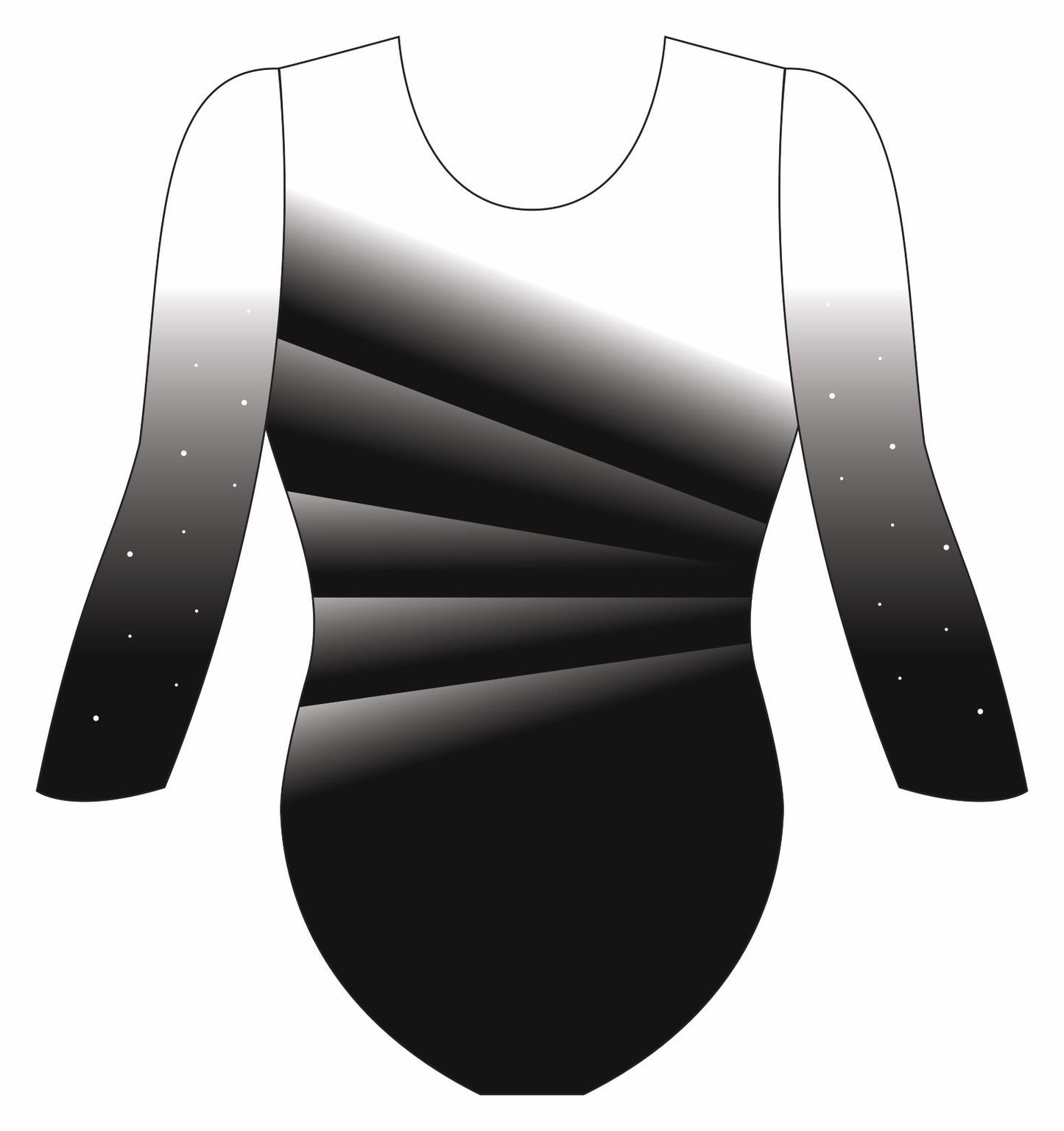 Custom Quick Ship Divine Diagonal Leotard Three Quarter Sleeve