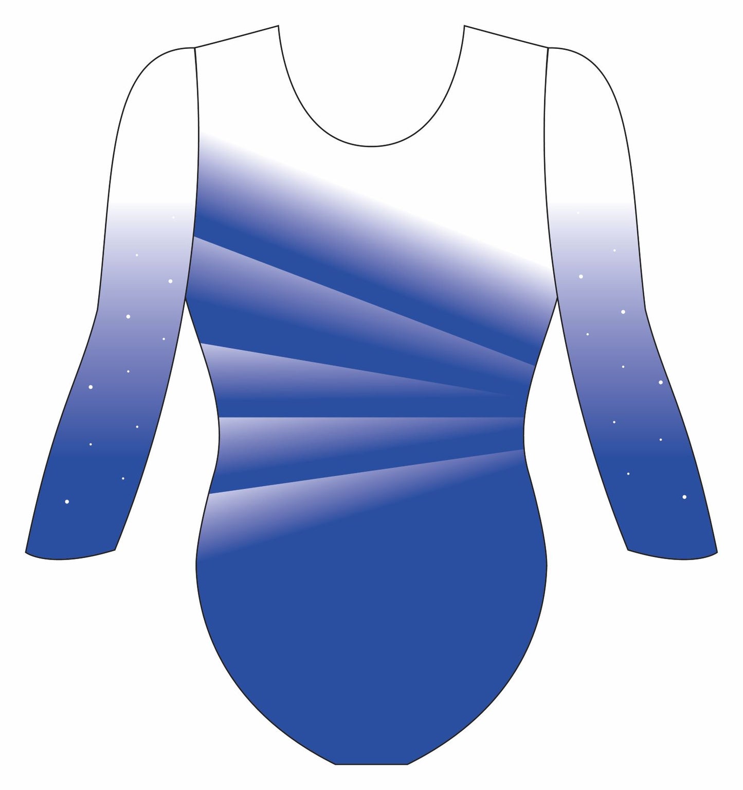 Custom Quick Ship Divine Diagonal Leotard Three Quarter Sleeve