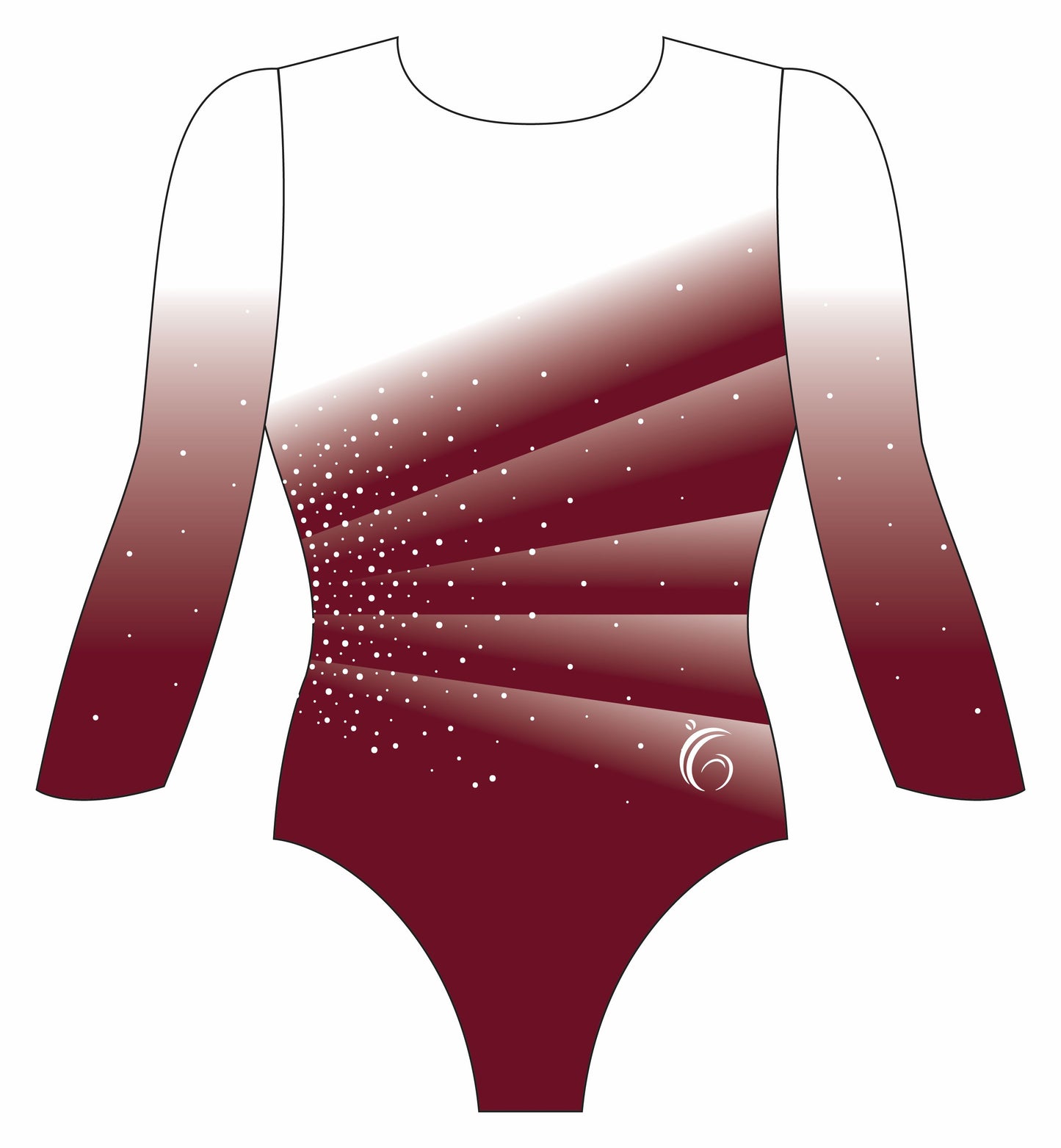 Custom Quick Ship Divine Diagonal Leotard Three Quarter Sleeve