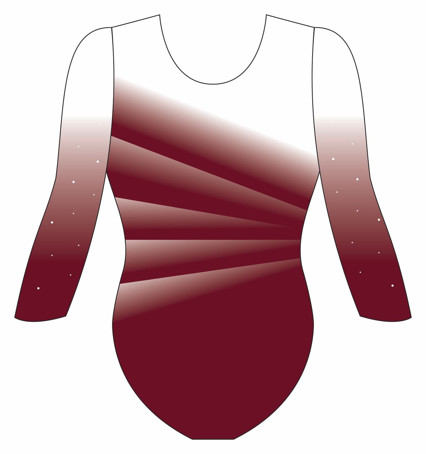 Custom Quick Ship Divine Diagonal Leotard Three Quarter Sleeve