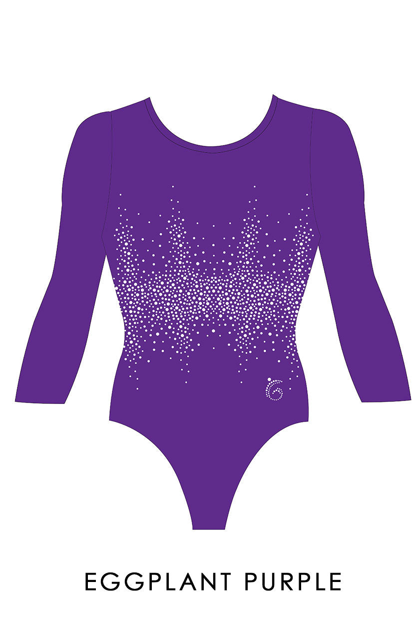 Custom Quick Ship Radiant Sparkle Leotard Three Quarter Sleeve