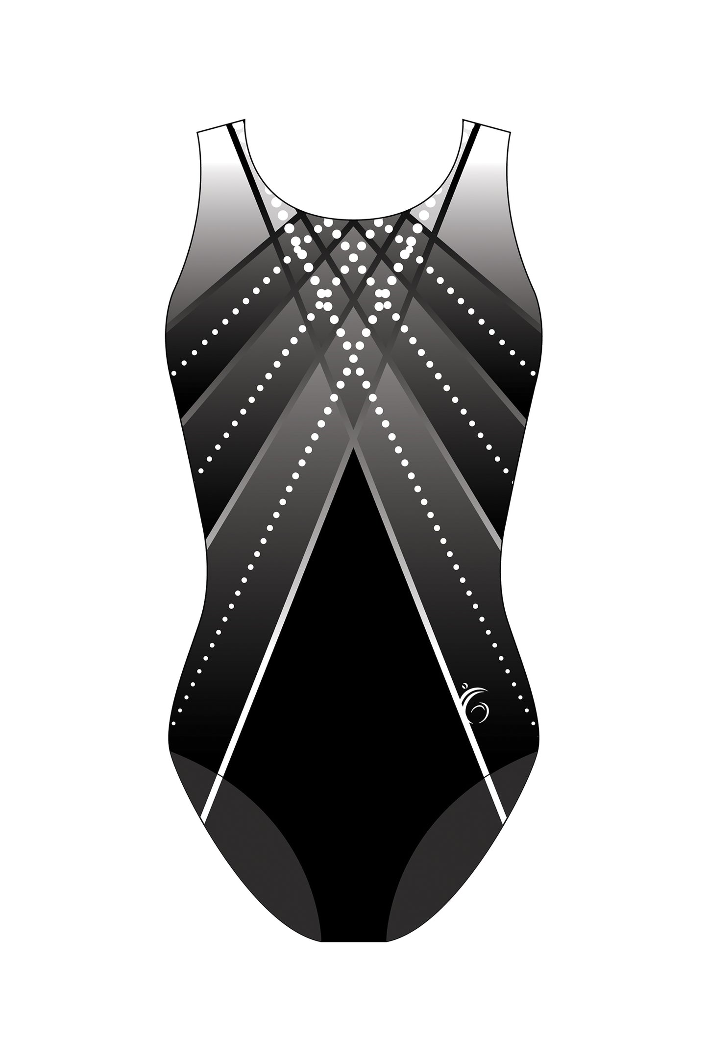 Custom Quick Ship Shimmmering Lines Sleeveless Leotard