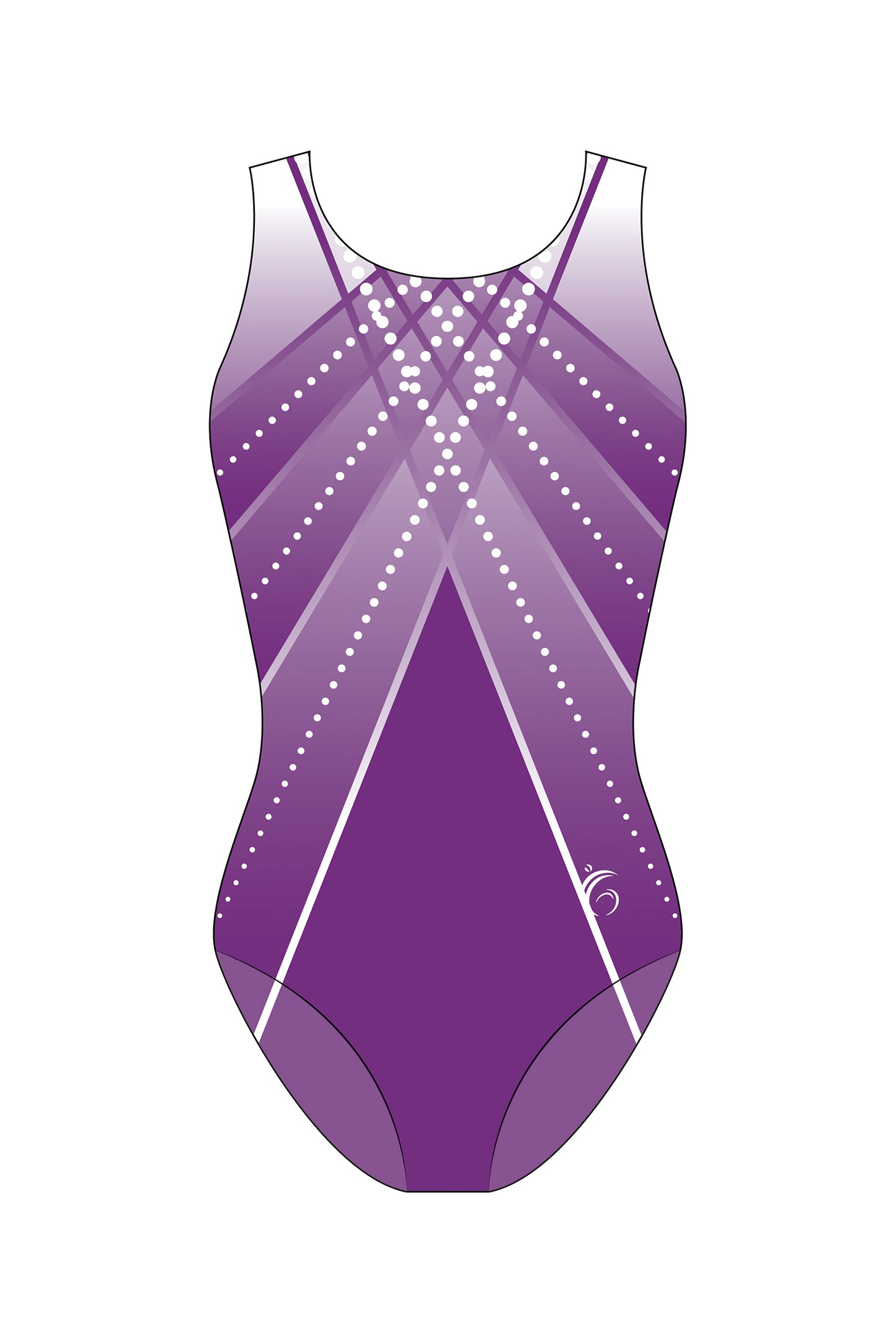 Custom Quick Ship Shimmmering Lines Sleeveless Leotard