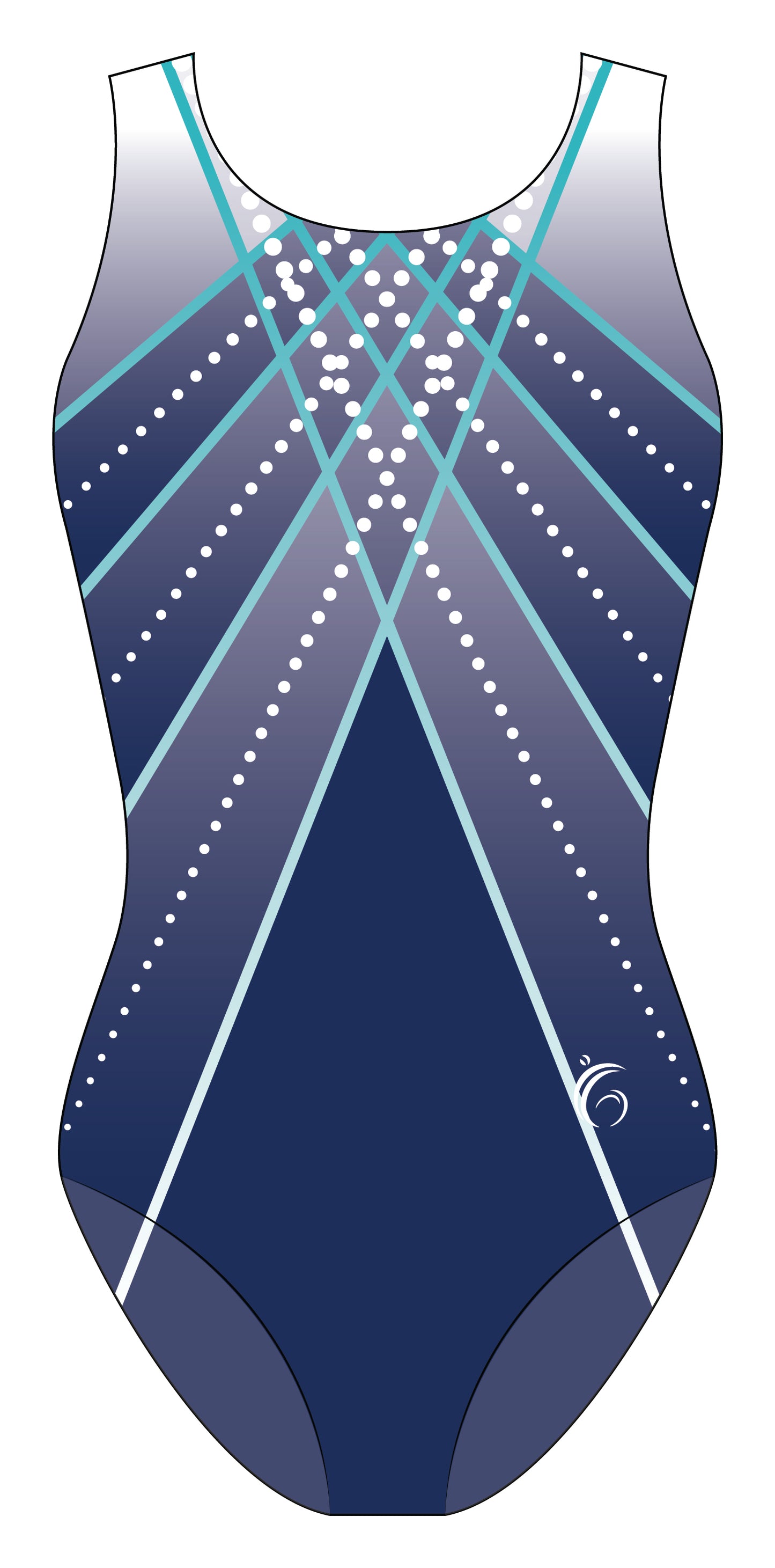 Custom Quick Ship Shimmmering Lines Sleeveless Leotard