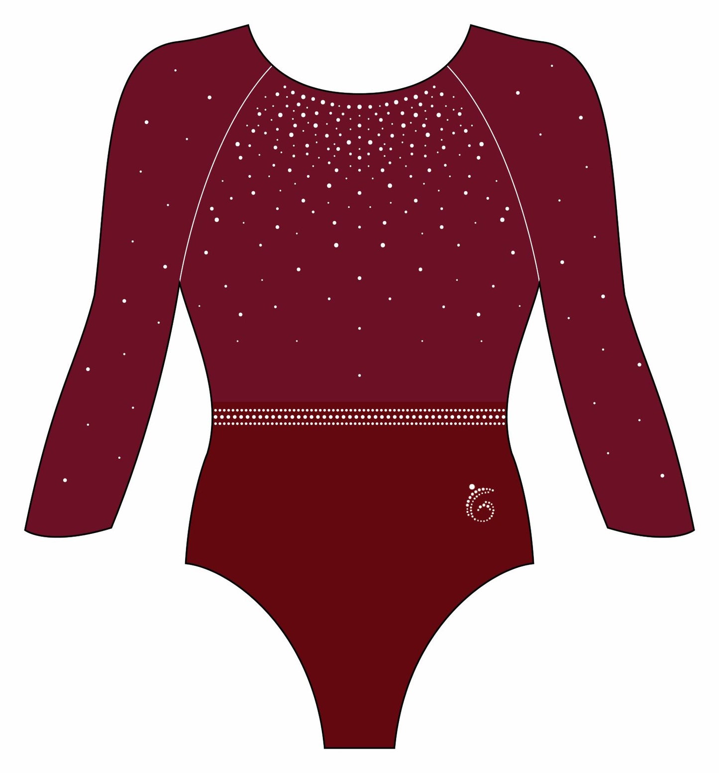 Custom Quick Ship Tonal Sparkle Leotard Long Sleeve