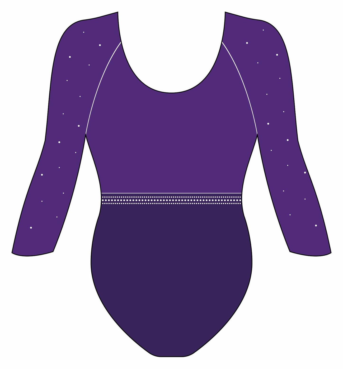 Custom Quick Ship Tonal Sparkle Leotard Long Sleeve