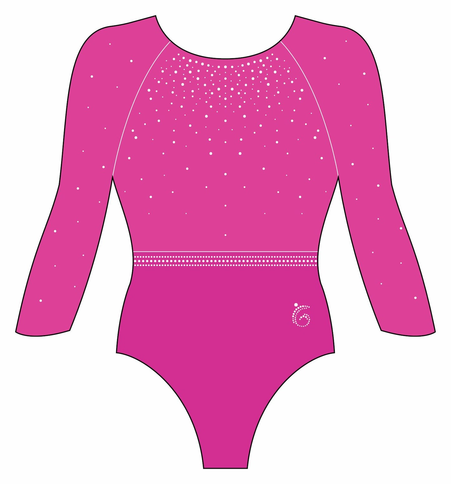 Custom Quick Ship Tonal Sparkle Leotard Long Sleeve