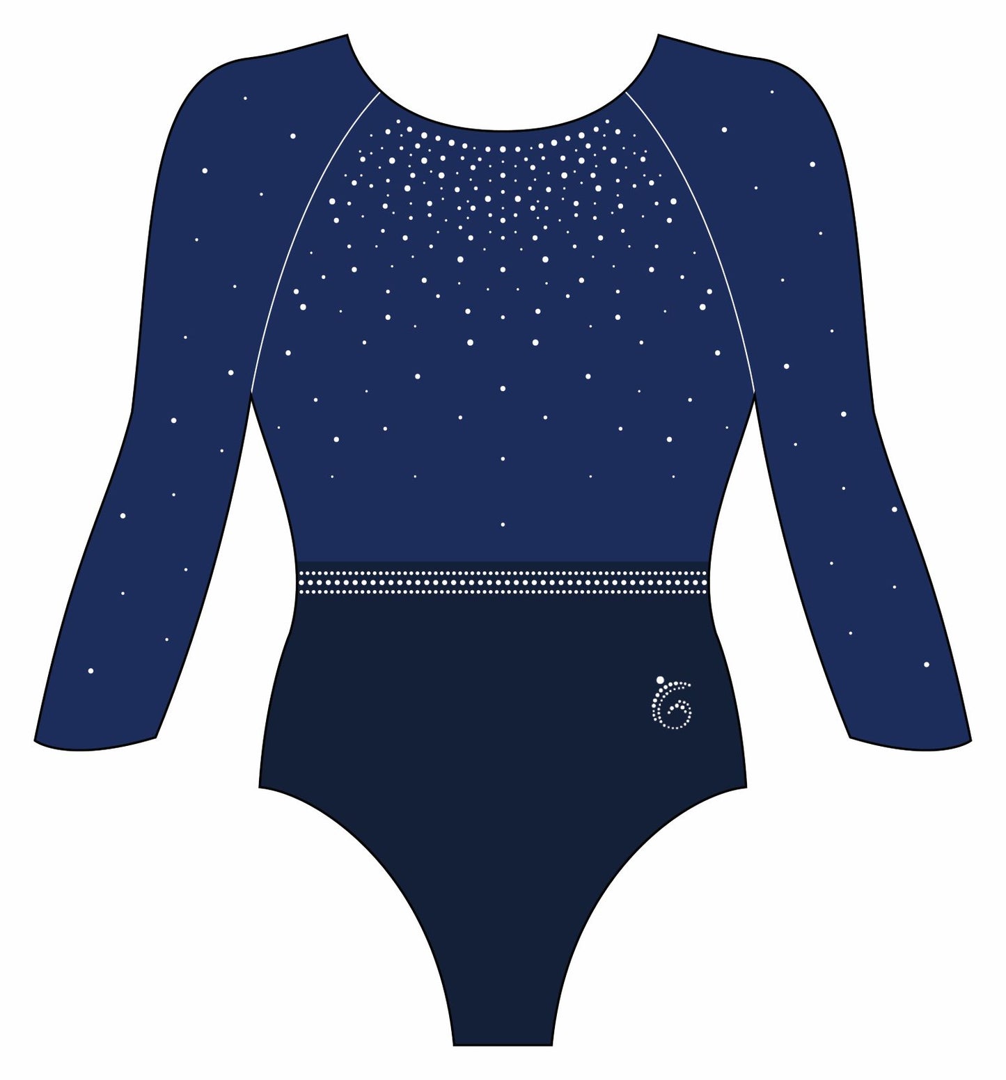 Custom Quick Ship Tonal Sparkle Leotard Long Sleeve