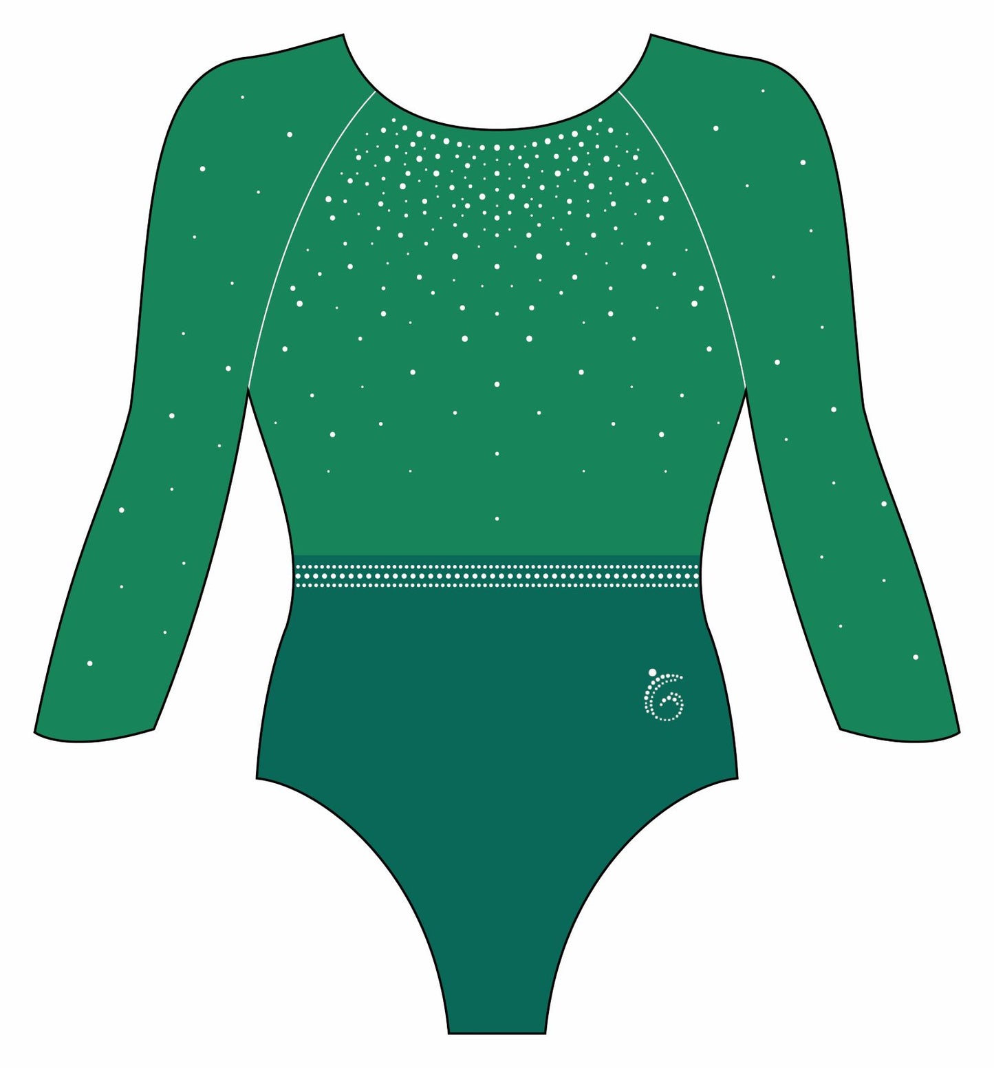 Custom Quick Ship Tonal Sparkle Leotard Long Sleeve