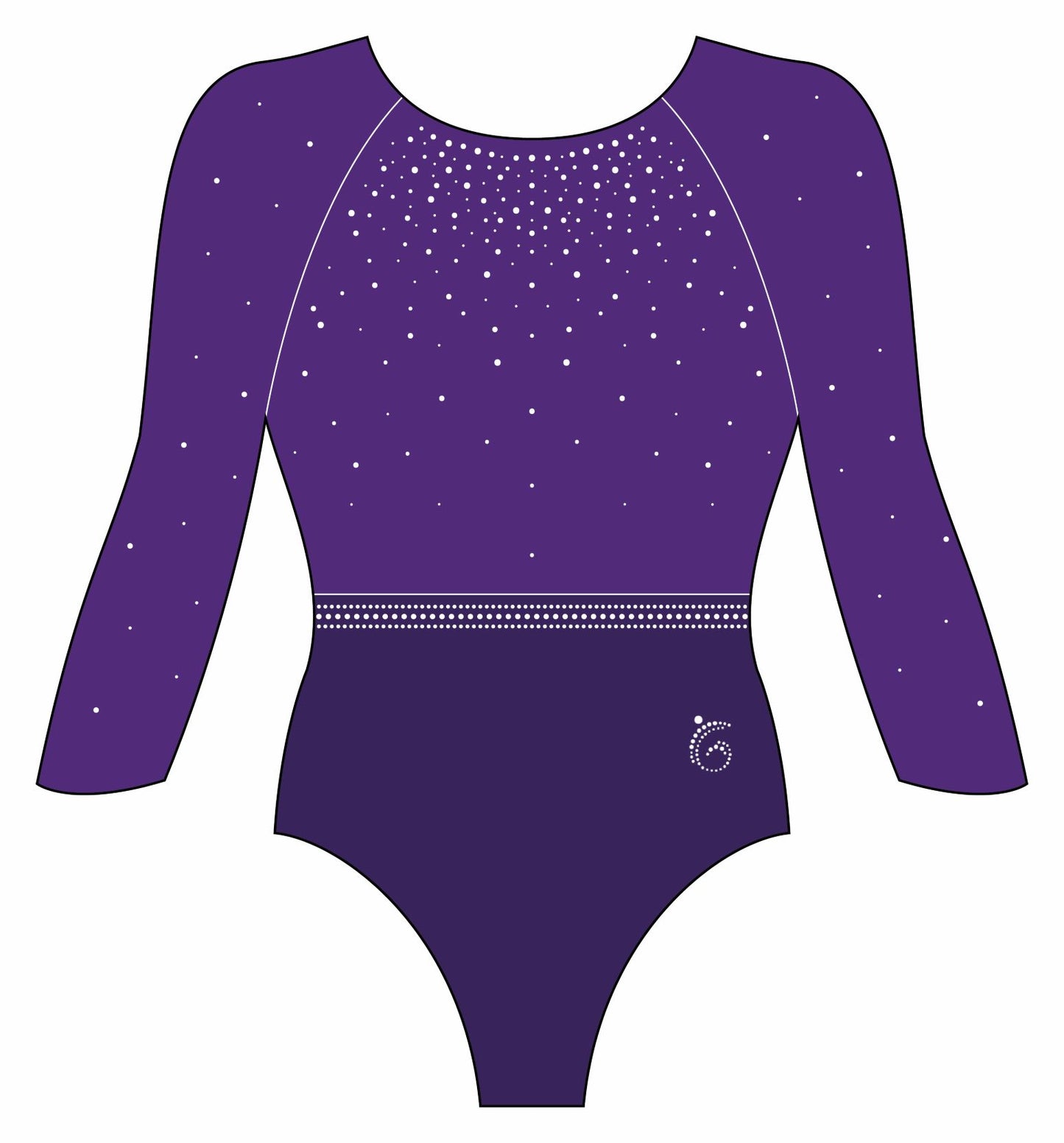 Custom Quick Ship Tonal Sparkle Leotard Long Sleeve