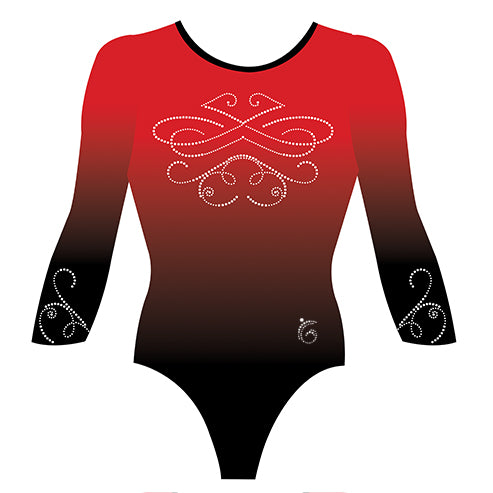Custom Quick Ship Ombre Swirl Leotard Long Sleeve