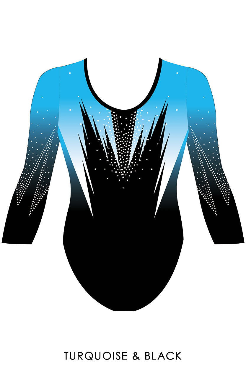 Custom Quick Ship Edgy Leotard in 3/4 or Long Sleeves