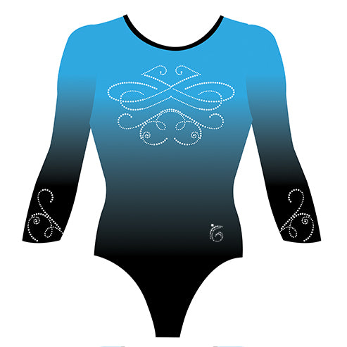Custom Quick Ship Ombre Swirl Leotard Long Sleeve
