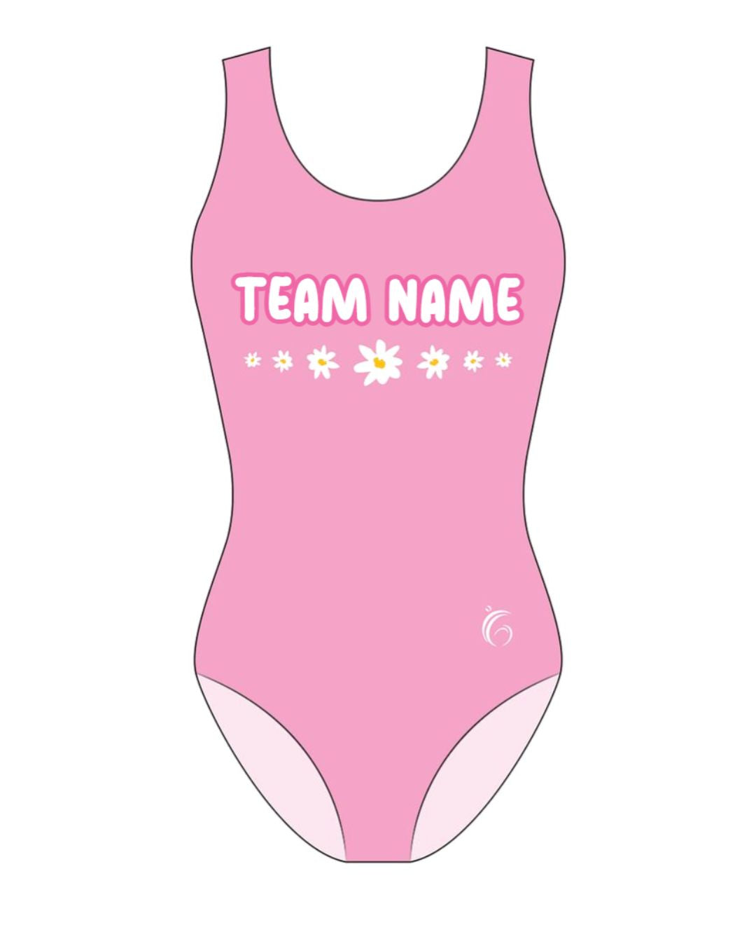 Custom Quick Ship Logo Leotard Pink Flowers