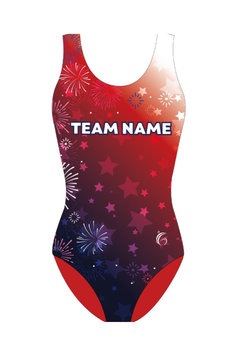 Custom Quick Ship Logo Leotard Fireworks Fun