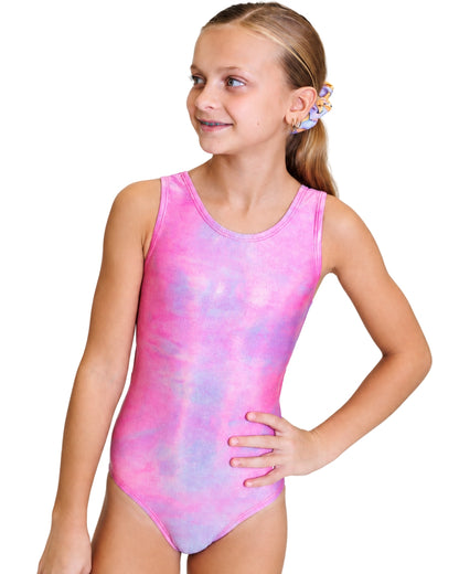 Tie Dye Shimmer Open Back Leotard