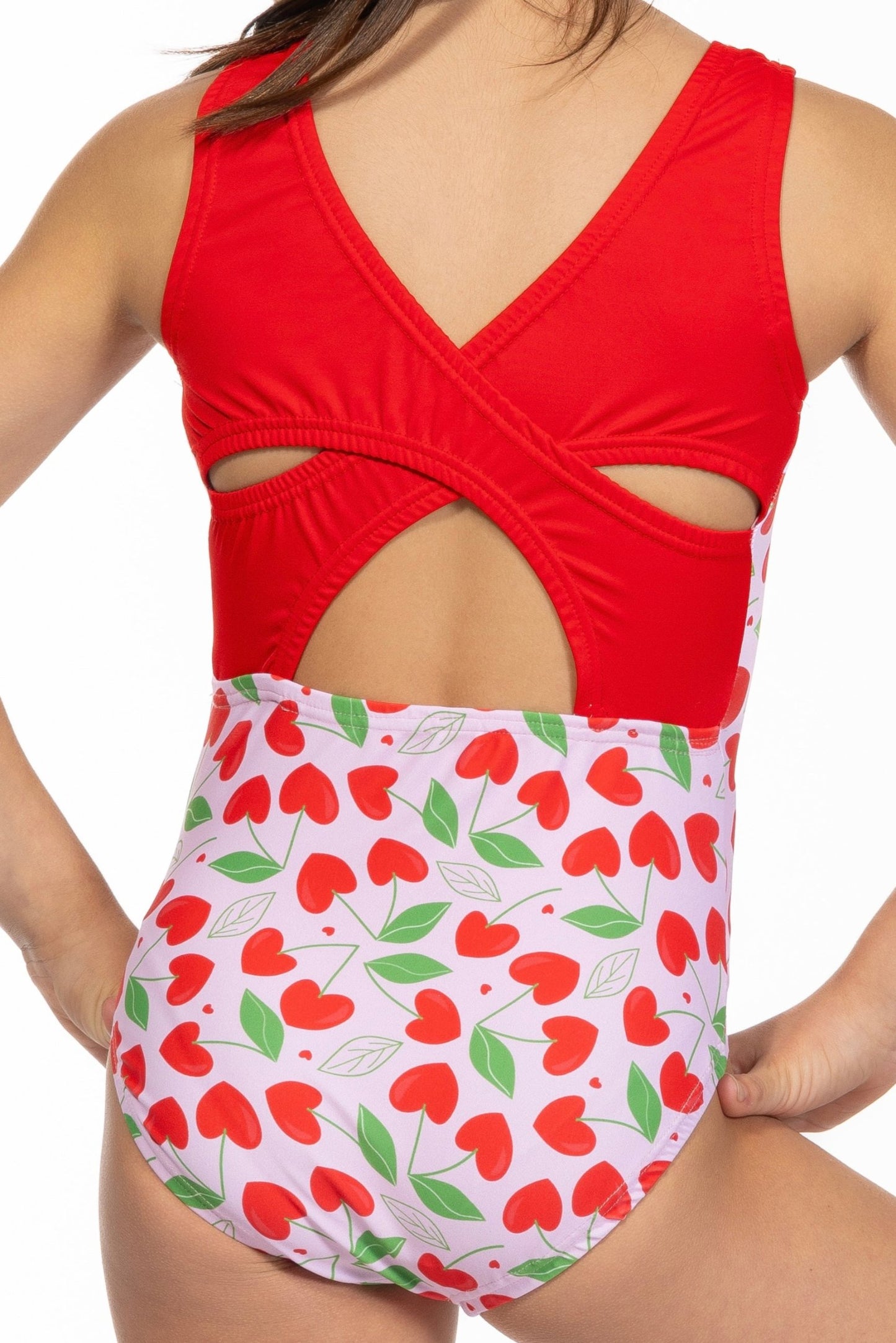 Cherry Love Criss Cross Back Leotard