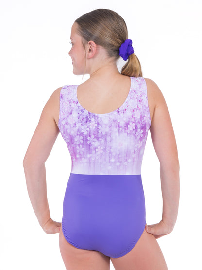 USA made gymnastics leotards. Floral printed gymnastics outfit. 