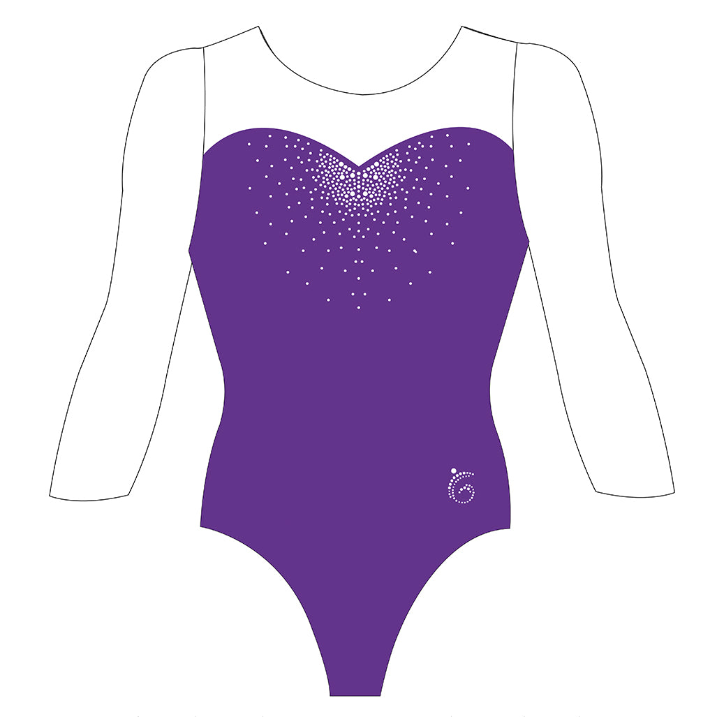 Custom Quick Ship Sequin Sweetheart Leotard Long Sleeve