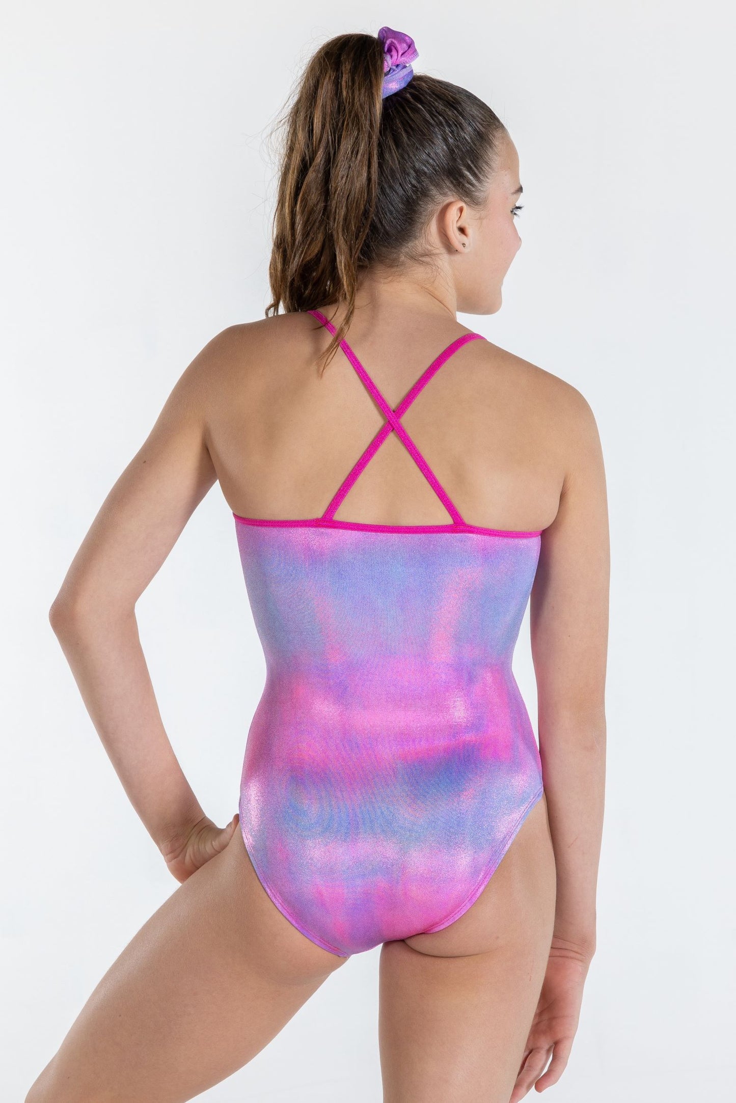 Sparkle X Back Leotard in Tie Dye