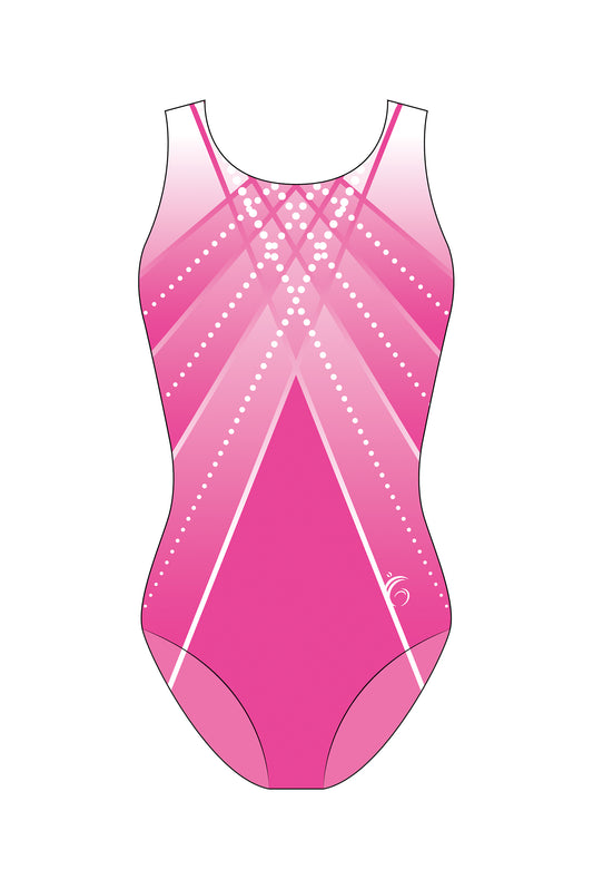 Custom Quick Ship Shimmmering  Lines Sleeveless Leotard