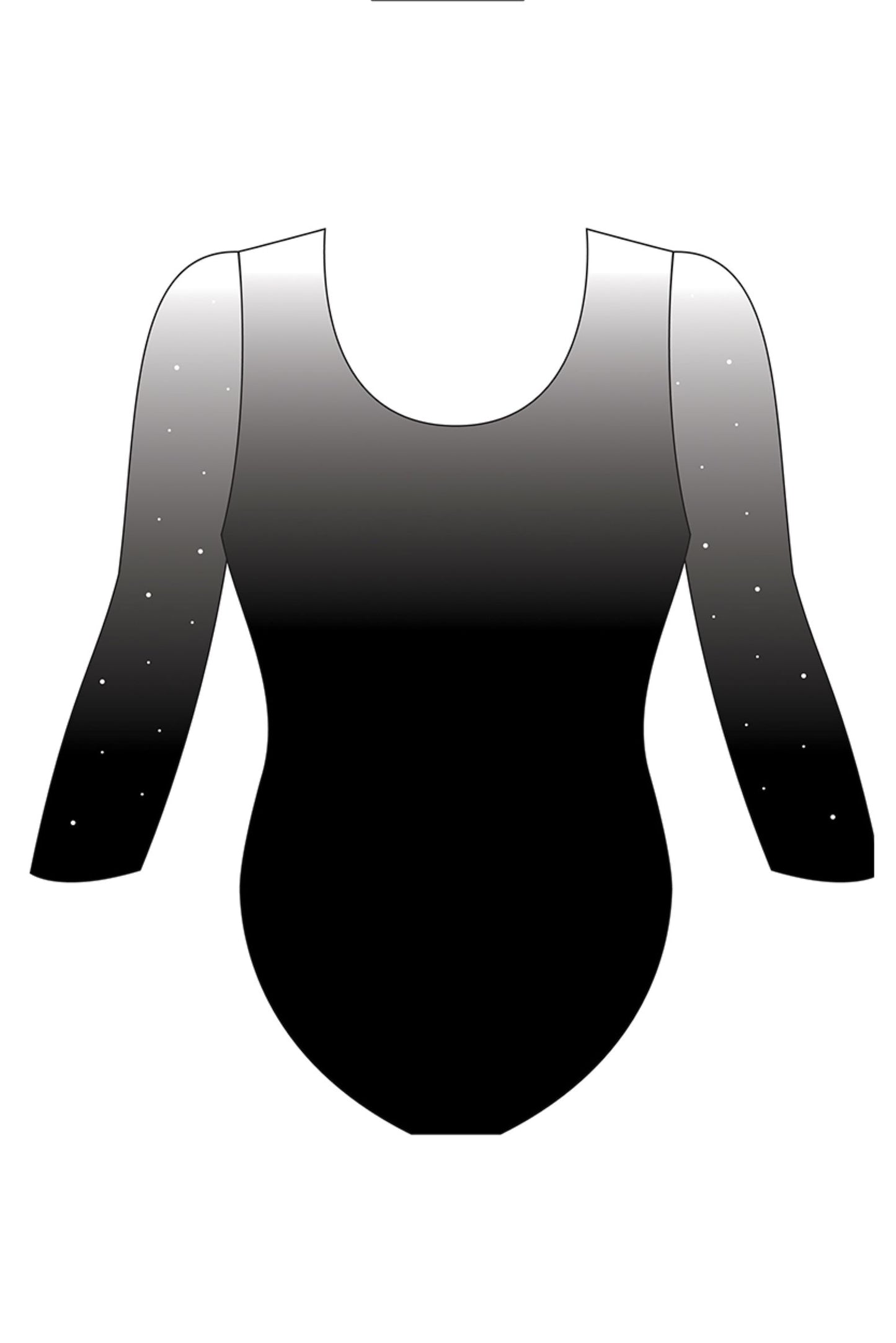 Custom Quick Ship Shimmering Lines Leotard Three Quarter Sleeve