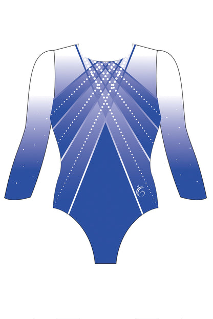 Custom Quick Ship Shimmering Lines Leotard Three Quarter Sleeve