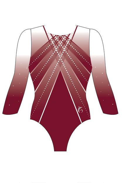 Custom Quick Ship Shimmering Lines Leotard Three Quarter Sleeve