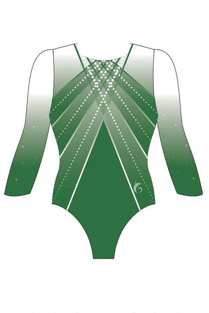 Custom Quick Ship Shimmering Lines Leotard Three Quarter Sleeve