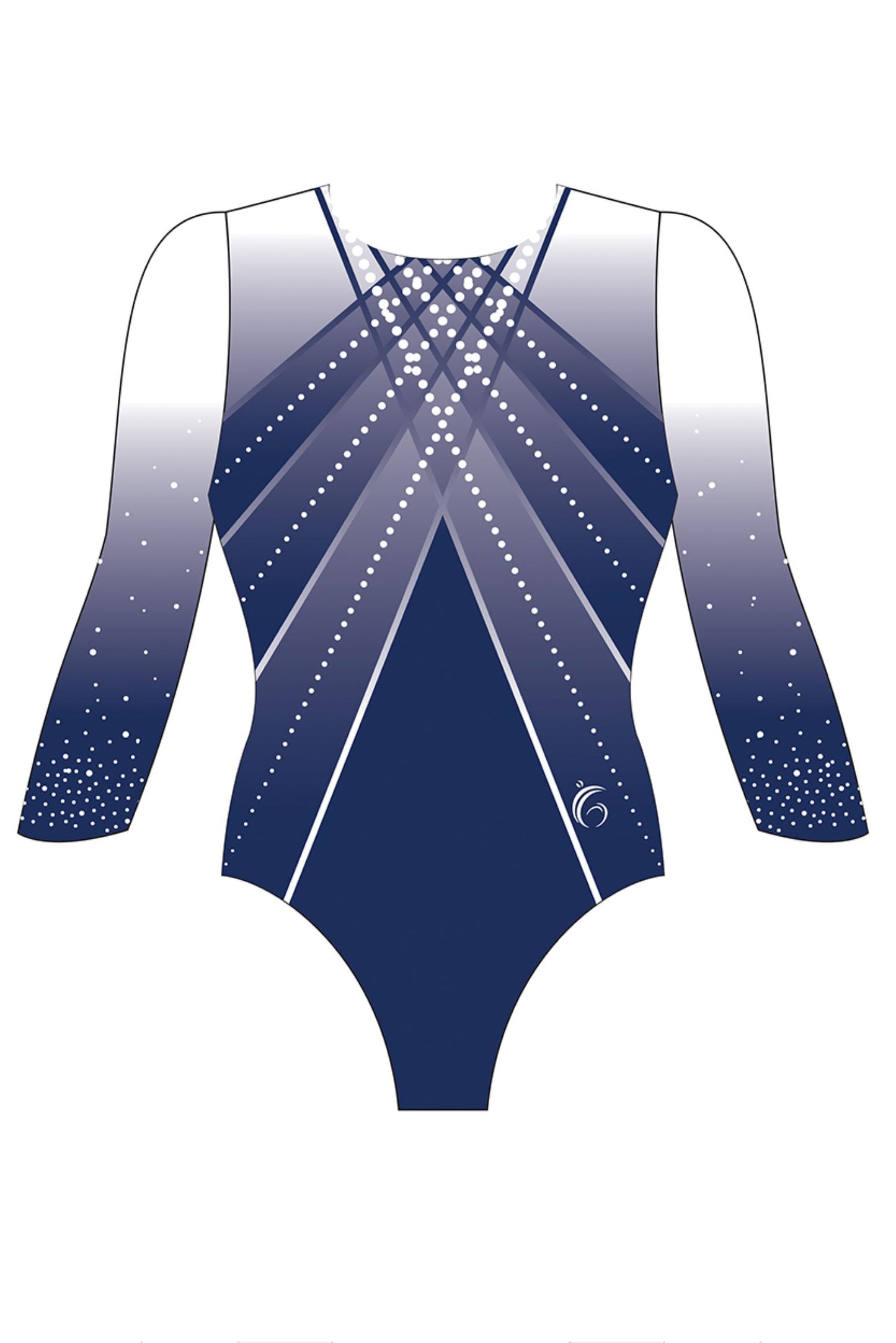 Custom Quick Ship Shimmering Lines Leotard Three Quarter Sleeve