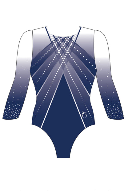 Custom Quick Ship Shimmering Lines Leotard Three Quarter Sleeve